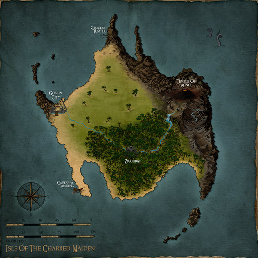 Glik's Fables Volume 1: Isle of the Charred Maiden color map. 8x8 print.