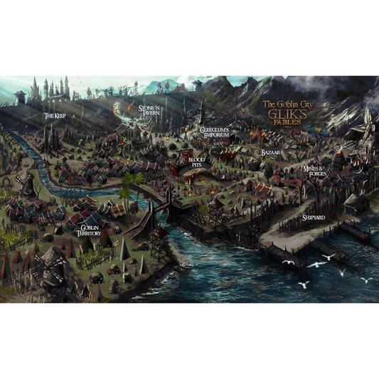 Glik's Fables Volume 1: Isle of the Charred Maiden "Goblin City" Color map. 11x17 print