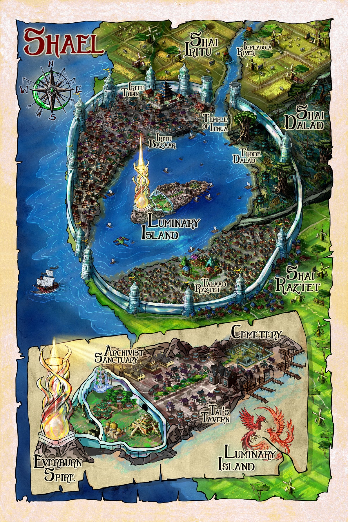Shael Map 11"x17" print (signed by author), from Glik's Fables Volume 2